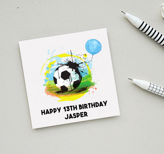 Football Age and Name birthday card