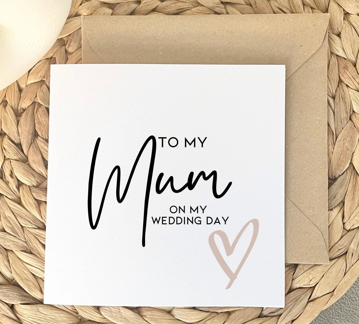 To my mum on my wedding day card to say thank you for walking me down aisle, cards from the bride to her mum, grooms mother card