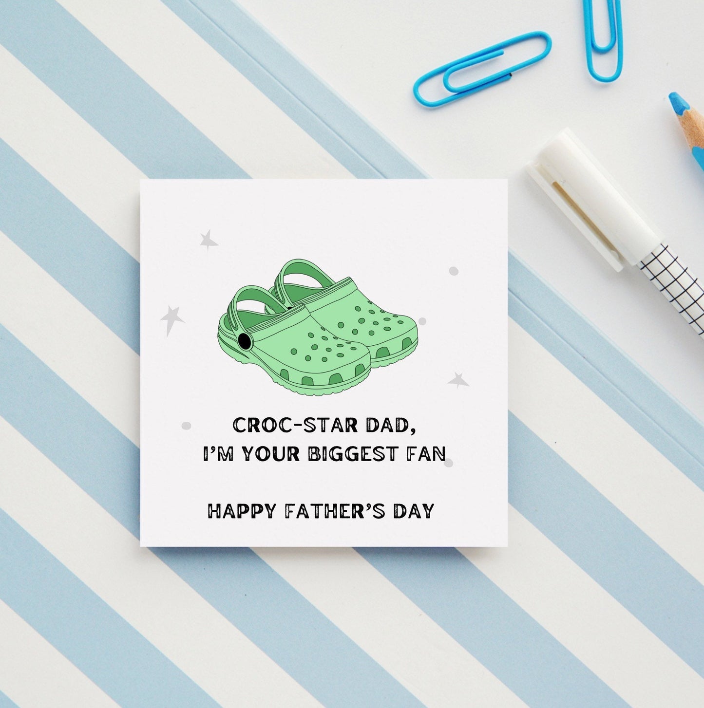 Croc-star card, Father’s Day card for dad, greeting card for dads who live in crocs, funny, novelty Father’s Day cards