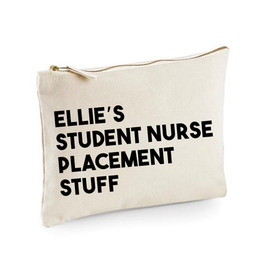 Student Nurse placement stuff pouch, personalised nursing gift, nurse graduation present, case for stethoscope and fob watch