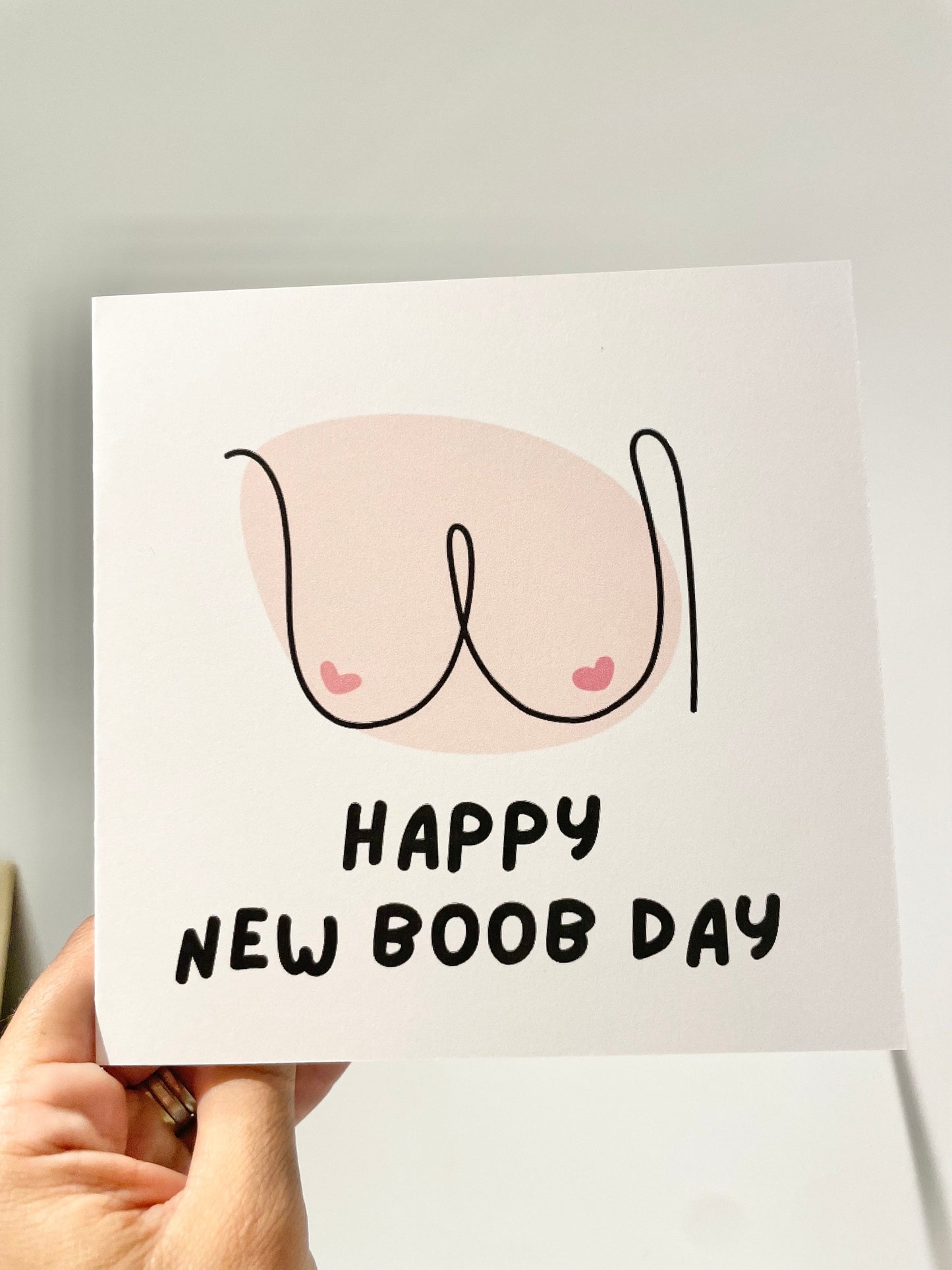 Happy new boob day, congrats on your new implants greeting card, new boobs after breast cancer, double mastectomy and reconstruction