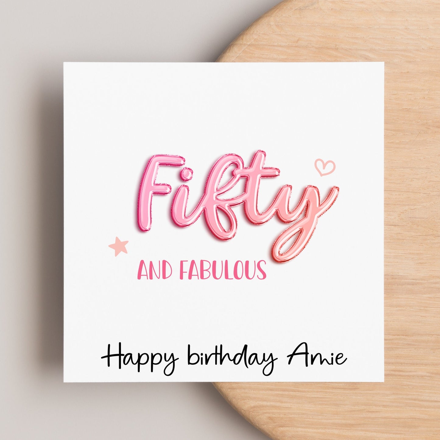 50 and fabulous card, 50th birthday card, personalised happy birthday card for mum, sister, auntie, friend, Gran, nanny
