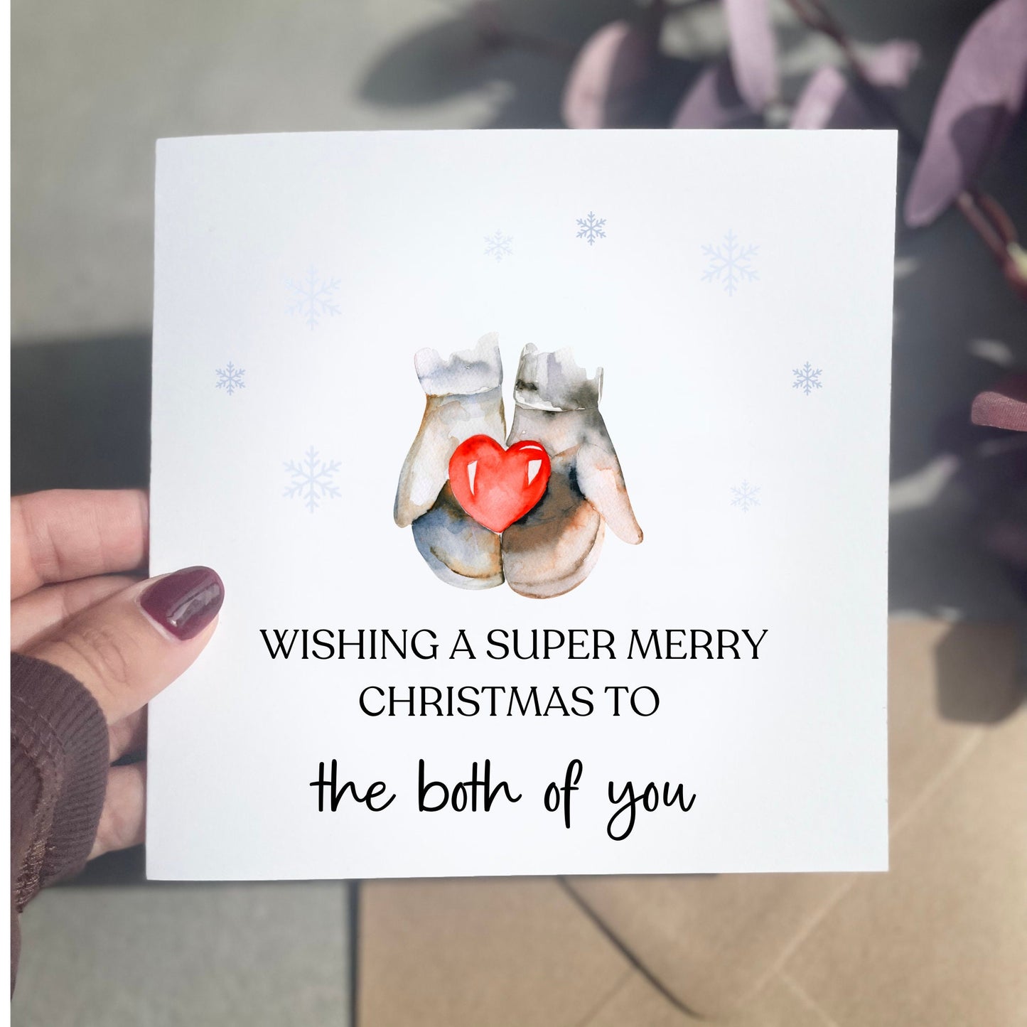 Merry Christmas to both of you, Christmas card for couples, daughter & son in law Xmas card, newlyweds cards, for boyfriend girlfriends