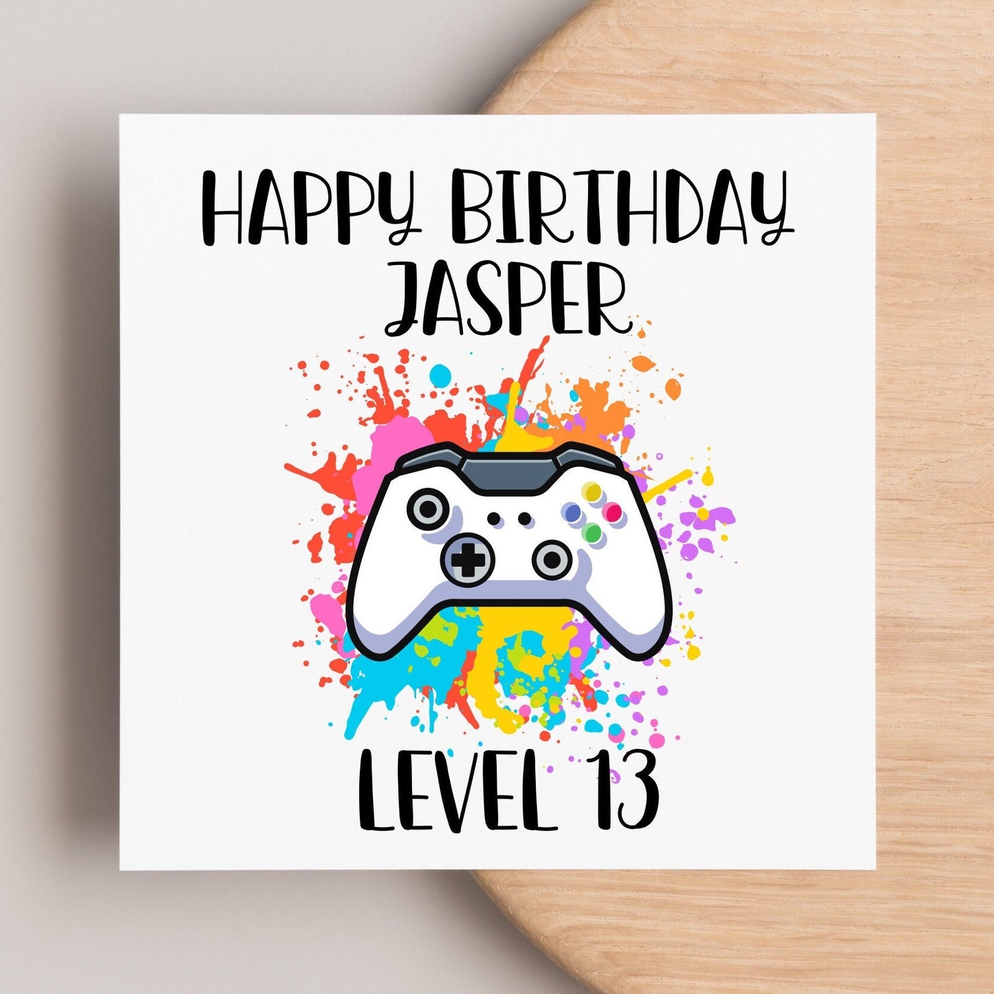 Gaming birthday card, personalised video gamer theme card for teens, brother, son, grandson bday cards
