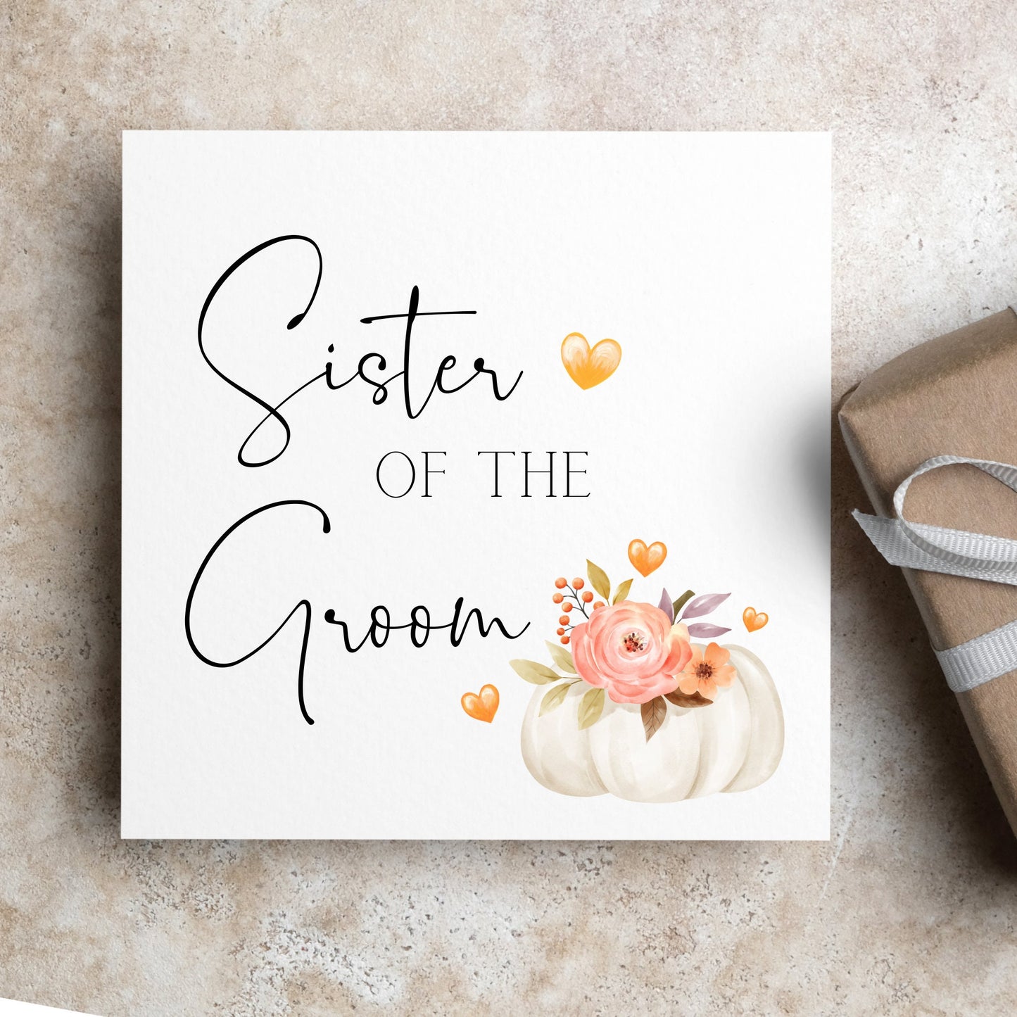 Parents of the bride card, parents of groom, sister of bride groom, mother of bride groom, autumn wedding cards for bride & groom relations