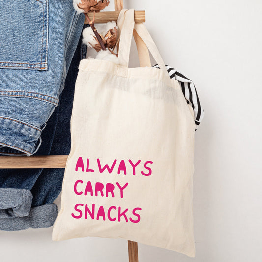 Always carry snacks tote bag