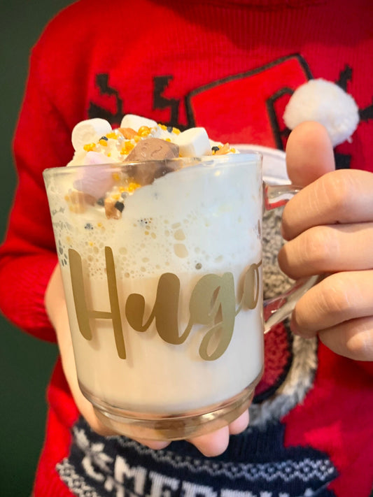 Christmas season personalised mug, Christmas Eve hot chocolate mug, personalised kids hot cocoa cup, christmas  Eve box fillers