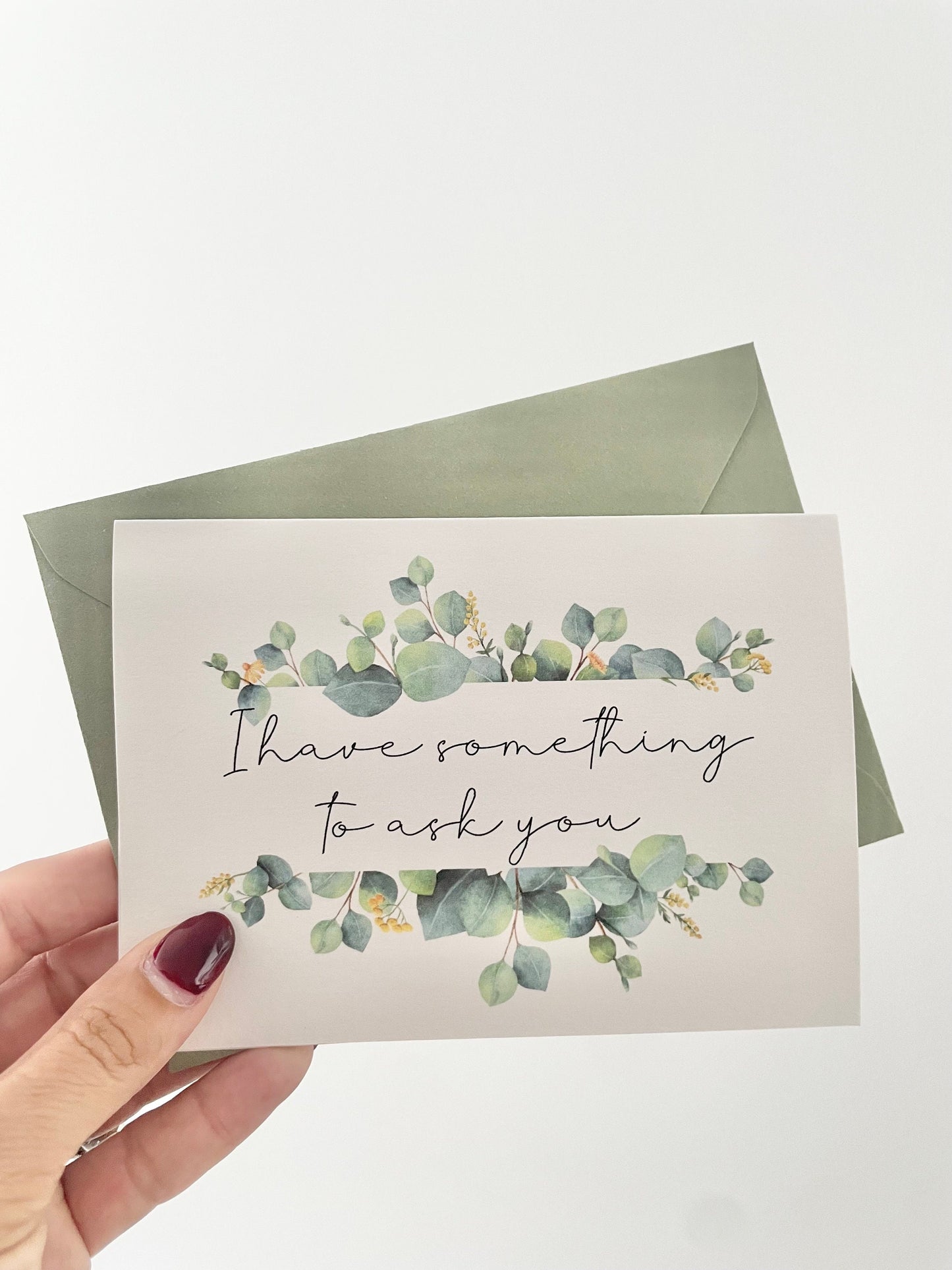Bridesmaid proposal card, I can’t say I do without you, bridal party cards, maid of honour card, eucalyptus wedding stationery, proposal